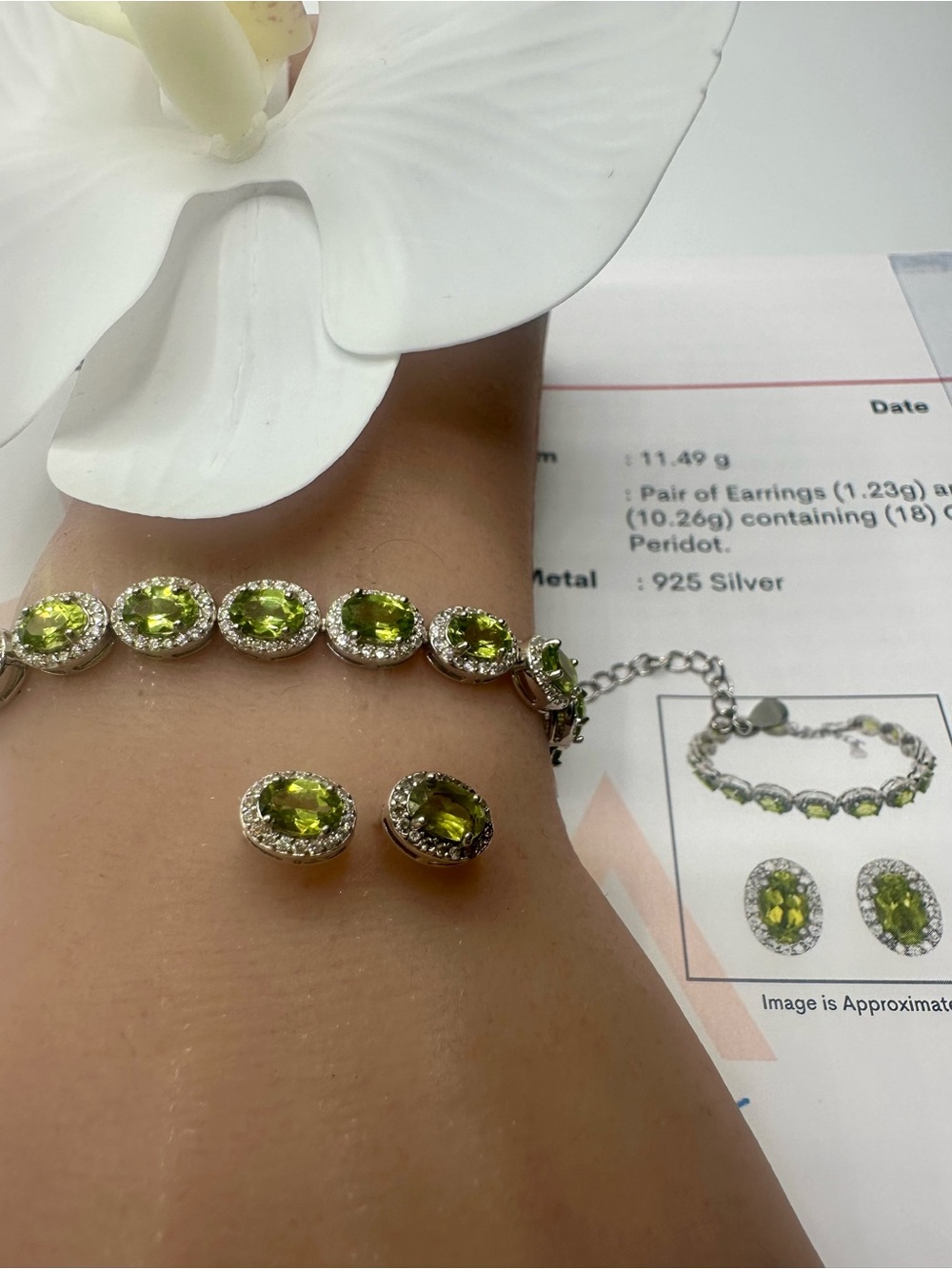 Certified natural peridot in S925 settings